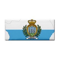 San Marino Country Europe Flag Hand Towel by Sapixe