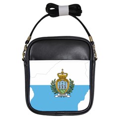 San Marino Country Europe Flag Girls Sling Bag by Sapixe