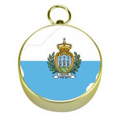 San Marino Country Europe Flag Gold Compasses by Sapixe