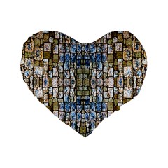 C 1 Standard 16  Premium Flano Heart Shape Cushions by ArtworkByPatrick