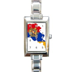 Borders Country Flag Geography Map Rectangle Italian Charm Watch by Sapixe