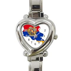 Borders Country Flag Geography Map Heart Italian Charm Watch by Sapixe