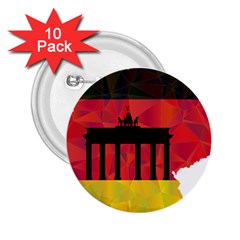 Republic Germany Deutschland Map 2 25  Buttons (10 Pack)  by Sapixe