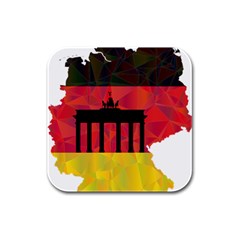 Republic Germany Deutschland Map Rubber Square Coaster (4 Pack)  by Sapixe