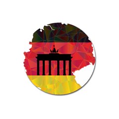 Republic Germany Deutschland Map Magnet 3  (round) by Sapixe