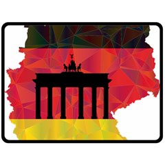 Republic Germany Deutschland Map Double Sided Fleece Blanket (large)  by Sapixe