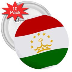 Flag Iran Tajikistan Afghanistan 3  Buttons (10 Pack)  by Sapixe