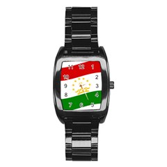 Flag Iran Tajikistan Afghanistan Stainless Steel Barrel Watch by Sapixe