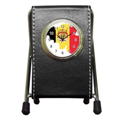 Belgium Country Europe Flag Pen Holder Desk Clock by Sapixe