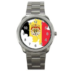 Belgium Country Europe Flag Sport Metal Watch by Sapixe