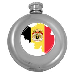 Belgium Country Europe Flag Round Hip Flask (5 Oz) by Sapixe