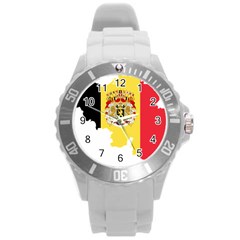 Belgium Country Europe Flag Round Plastic Sport Watch (l)