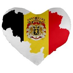 Belgium Country Europe Flag Large 19  Premium Heart Shape Cushions by Sapixe