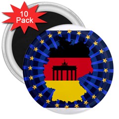 Republic Germany Deutschland Map 3  Magnets (10 Pack)  by Sapixe