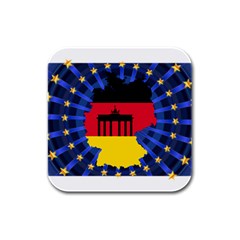 Republic Germany Deutschland Map Rubber Square Coaster (4 Pack)  by Sapixe