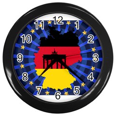 Republic Germany Deutschland Map Wall Clock (black) by Sapixe