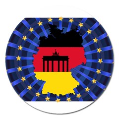 Republic Germany Deutschland Map Magnet 5  (round) by Sapixe