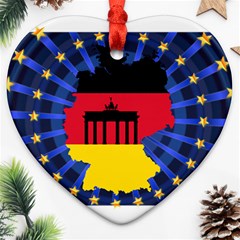 Republic Germany Deutschland Map Heart Ornament (two Sides) by Sapixe