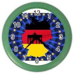 Republic Germany Deutschland Map Color Wall Clock by Sapixe