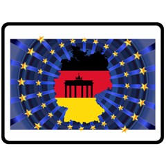 Republic Germany Deutschland Map Fleece Blanket (large)  by Sapixe