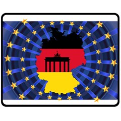 Republic Germany Deutschland Map Fleece Blanket (medium)  by Sapixe