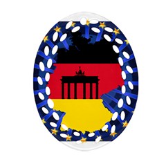 Republic Germany Deutschland Map Oval Filigree Ornament (two Sides) by Sapixe