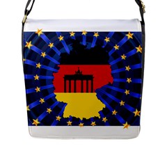 Republic Germany Deutschland Map Flap Closure Messenger Bag (l) by Sapixe