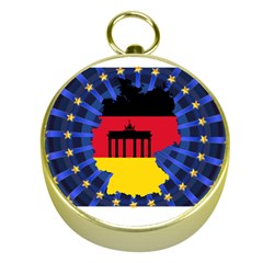 Republic Germany Deutschland Map Gold Compasses by Sapixe