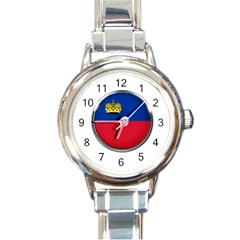 Lithuania Flag Country Symbol Round Italian Charm Watch by Sapixe