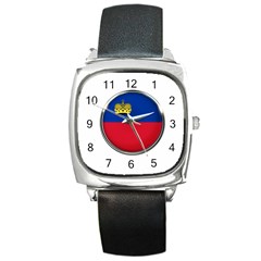 Lithuania Flag Country Symbol Square Metal Watch by Sapixe