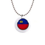 Lithuania Flag Country Symbol 1  Button Necklace Front