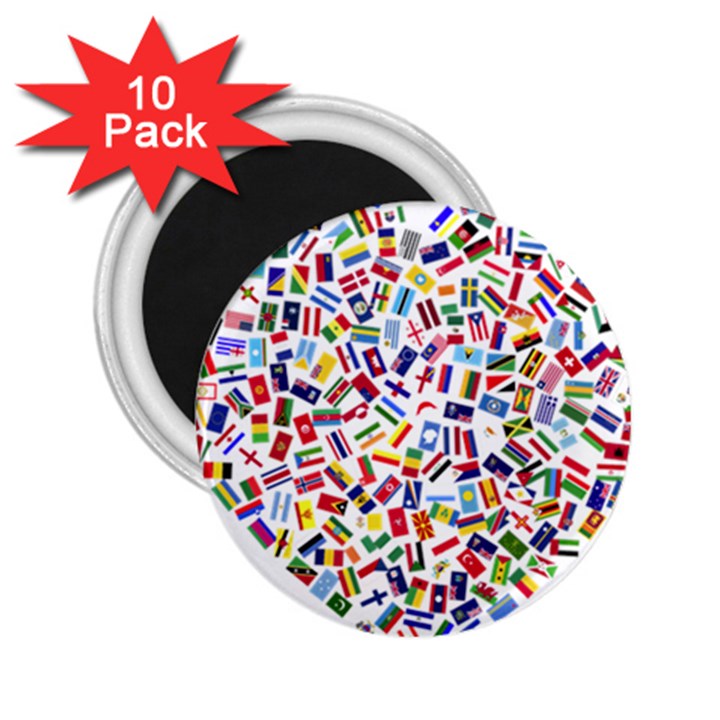 Heart Flags Countries United Unity 2.25  Magnets (10 pack) 