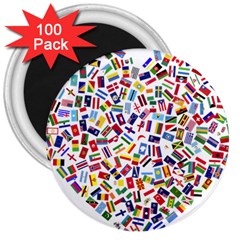 Heart Flags Countries United Unity 3  Magnets (100 Pack) by Sapixe