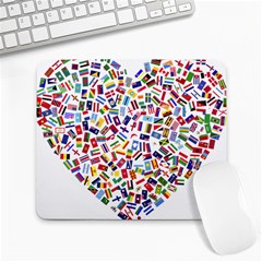 Heart Flags Countries United Unity Large Mousepads by Sapixe