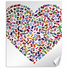 Heart Flags Countries United Unity Canvas 20  X 24  by Sapixe