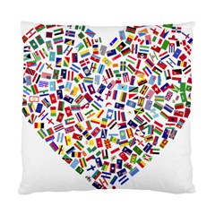 Heart Flags Countries United Unity Standard Cushion Case (two Sides) by Sapixe