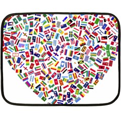 Heart Flags Countries United Unity Double Sided Fleece Blanket (mini)  by Sapixe