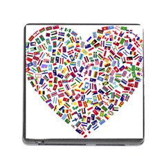 Heart Flags Countries United Unity Memory Card Reader (square 5 Slot) by Sapixe