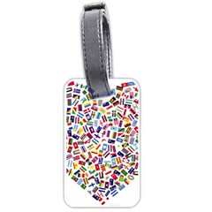 Heart Flags Countries United Unity Luggage Tag (one Side) by Sapixe