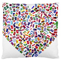 Heart Flags Countries United Unity Large Cushion Case (one Side) by Sapixe