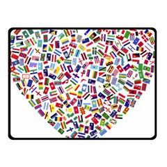 Heart Flags Countries United Unity Double Sided Fleece Blanket (small)  by Sapixe