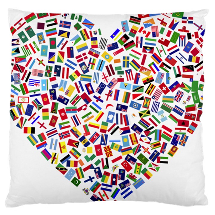 Heart Flags Countries United Unity Standard Flano Cushion Case (One Side)