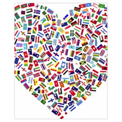 Heart Flags Countries United Unity Drawstring Bag (small) by Sapixe