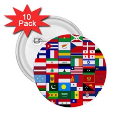 Flags Countries International 2 25  Buttons (10 Pack)  by Sapixe