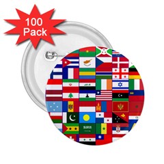 Flags Countries International 2 25  Buttons (100 Pack)  by Sapixe