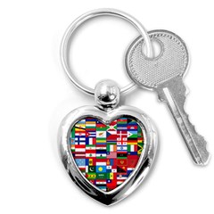 Flags Countries International Key Chain (heart) by Sapixe