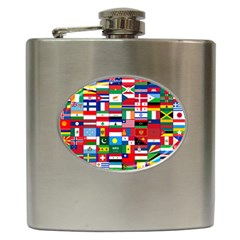 Flags Countries International Hip Flask (6 Oz) by Sapixe