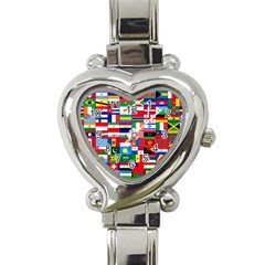 Flags Countries International Heart Italian Charm Watch by Sapixe