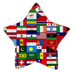 Flags Countries International Star Ornament (two Sides) by Sapixe