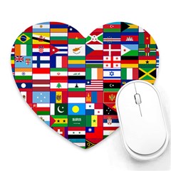 Flags Countries International Heart Mousepads by Sapixe